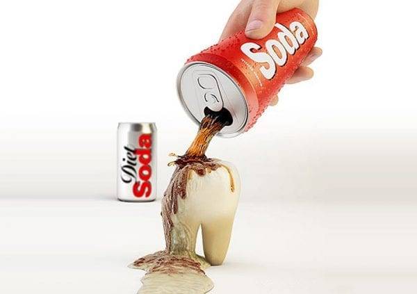 Pouring Soda on Tooth